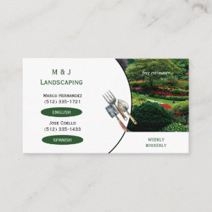 Bilingual Lawn Service Business Card