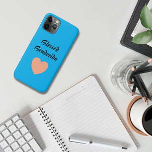 Bilingual Peach & Blue Heart Blessed Bendecida iPhone 11 Pro Case