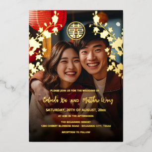 BILINGUAL Photo Red Gold Chinese Wedding