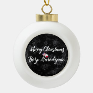 Bilingual Polish American Holiday Ornament