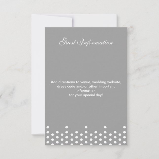 Bilingual Polka Dot Guest Enclosure Card 2-sided (Front)