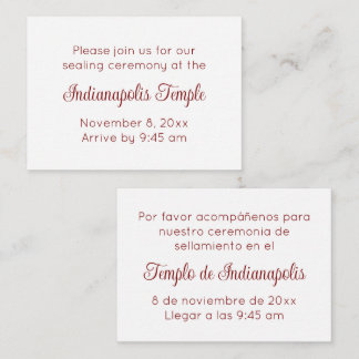 Bilingual Red Script Temple Sealing Invitation