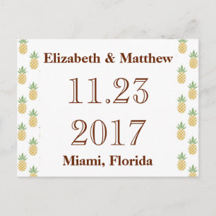 Bilingual Save the Date Postcard Tropical