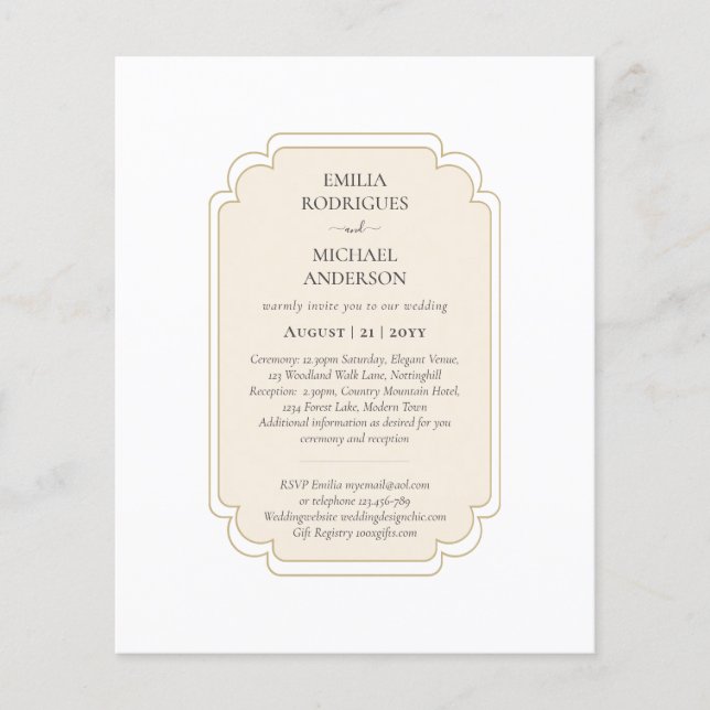 Bilingual Spanish Boda Budget Wedding Flyer (Front)