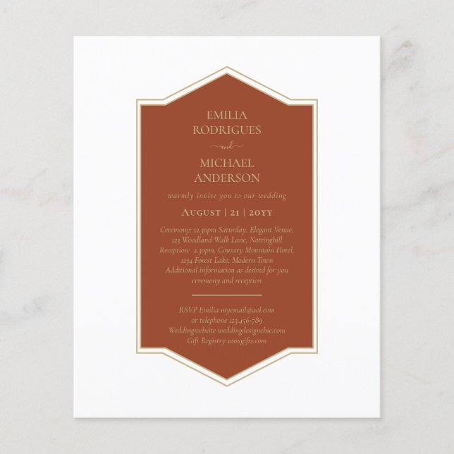 Bilingual Spanish Boda Budget Wedding Flyer (Front)