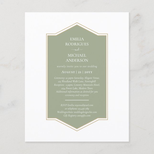 Bilingual Spanish Boda Budget Wedding Flyer (Front)