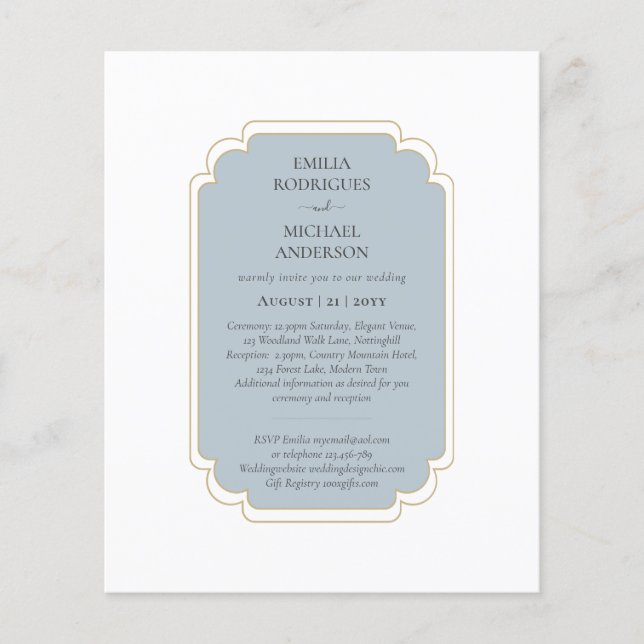 Bilingual Spanish Boda Budget Wedding Flyer (Front)