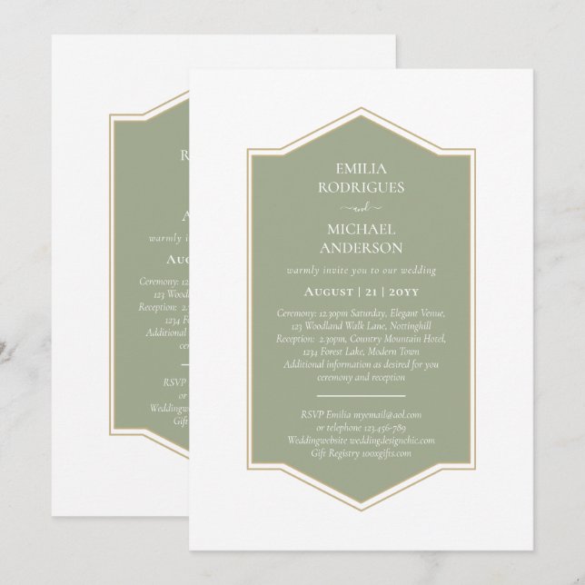 Bilingual Spanish Boda Budget Wedding  Invitation (Front/Back)
