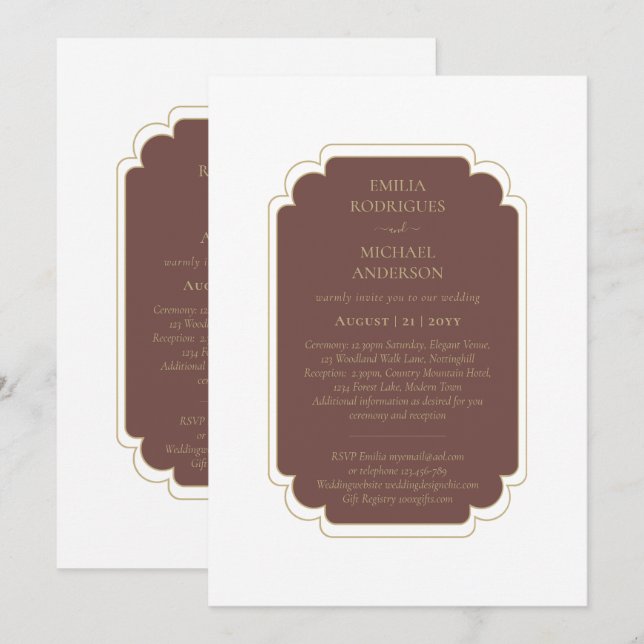 Bilingual Spanish Boda Budget Wedding  Invitation (Front/Back)