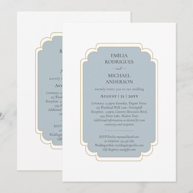 Bilingual Spanish Boda Budget Wedding  Invitation (Front/Back)