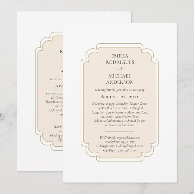 Bilingual Spanish Boda Budget Wedding  Invitation (Front/Back)