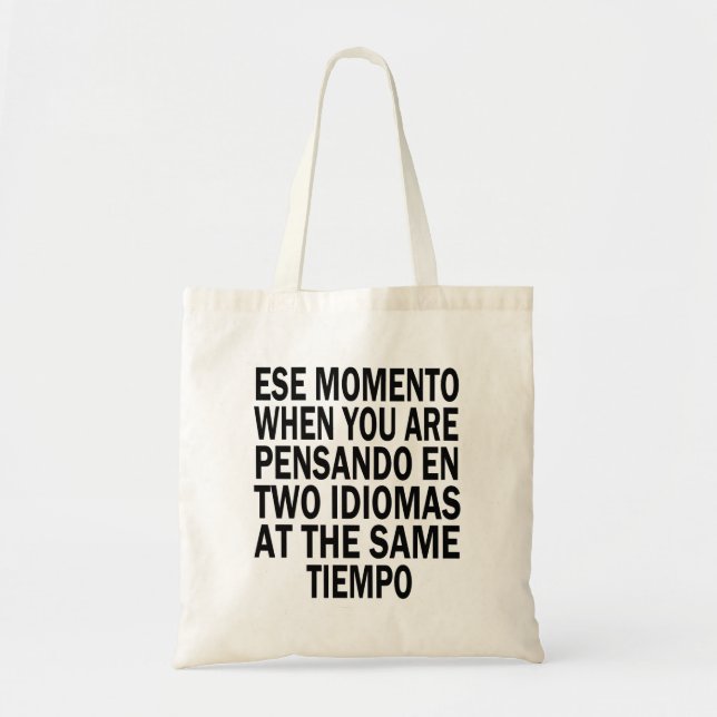 Bilingual Spanish English Medium Regular Tote Bag (Front)