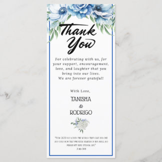 Bilingual Thank You Menu Wedding / Eng - Spa