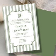 Bilingual Vietnamese Modern Striped Wedding