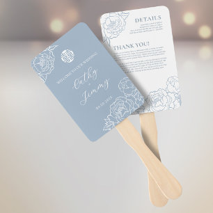 Bilingual Vietnamese Wedding Program & Thank You Hand Fan