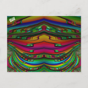 BILL~ 3D Fractal Design Pattern ~ Multicolour Postcard