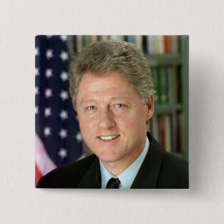Bill Clinton 15 Cm Square Badge