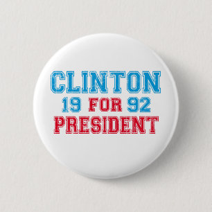 Bill Clinton 1992 6 Cm Round Badge