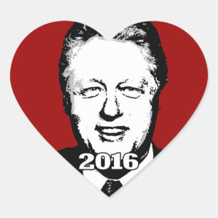 Bill Clinton 2016 Candidate Heart Sticker
