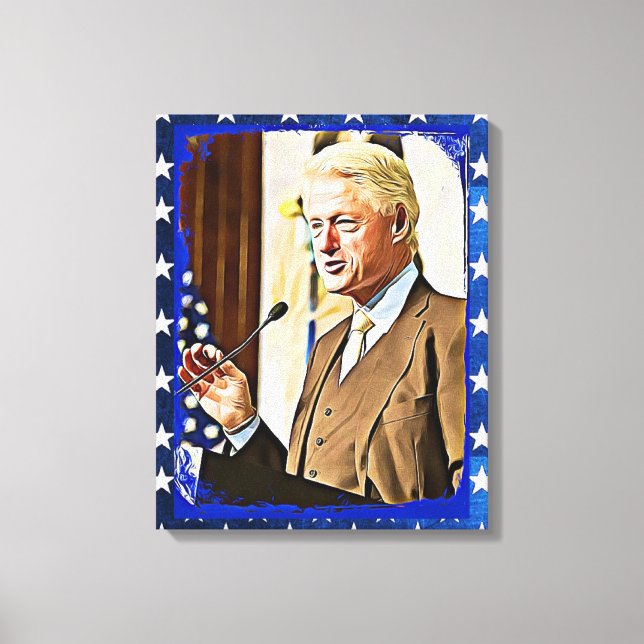 Bill Clinton 42nd President Keepsake Canvas Art (Front)