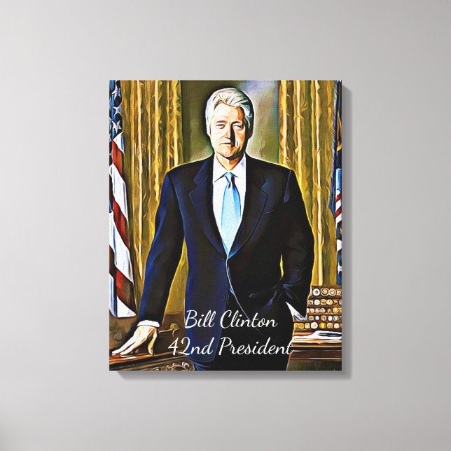Bill Clinton 42nd President Keepsake Canvas Art (Front)