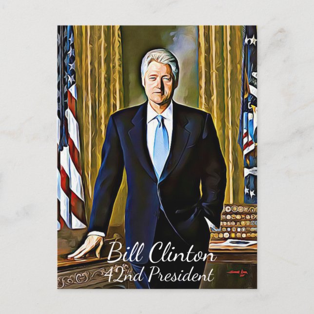 Bill Clinton 42nd President Keepsake Postcard (Front)