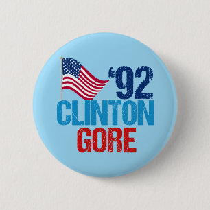Bill Clinton Al Gore 1992 6 Cm Round Badge