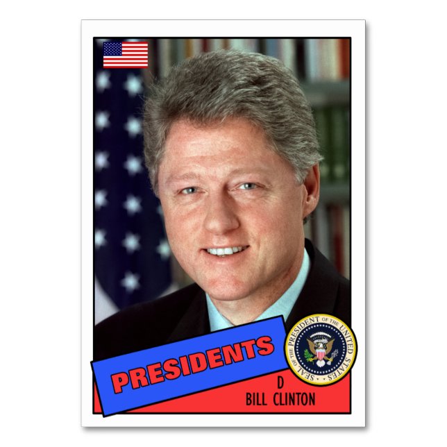 Bill Clinton Baseball Card (Front)