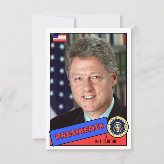 Bill Clinton Baseball Card (Front)