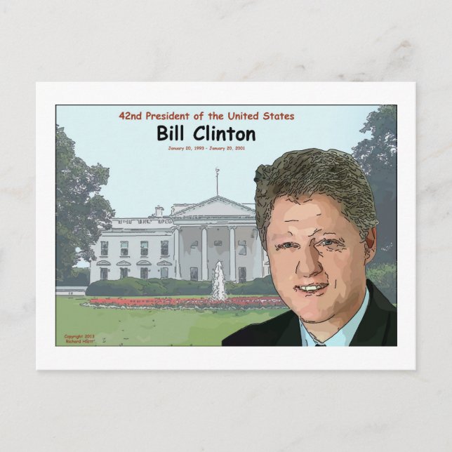 Bill Clinton Cartoon Postcard (Front)