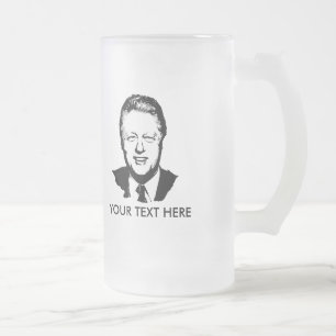 Bill Clinton Gear Frosted Glass Beer Mug