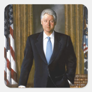 Bill Clinton Official White House Portrait Square Sticker