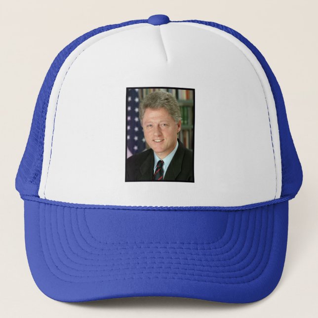 Bill Clinton Presidential Portrait Trucker Hat (Front)