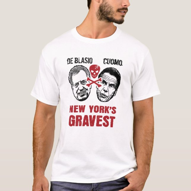 BILL DE BLASIO & ANDREW CUOMO - NEW YORK'S GRAVEST T-Shirt (Front)