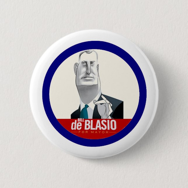 Bill De Blasio NYC Mayor 2013 6 Cm Round Badge (Front)