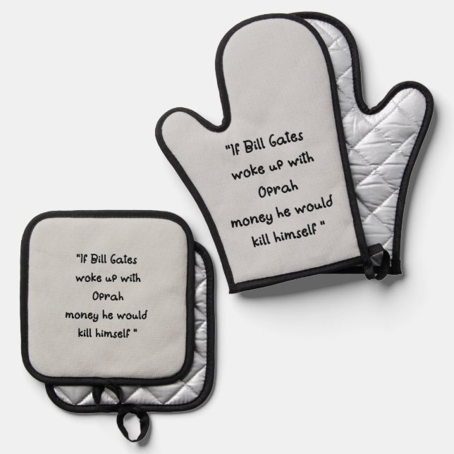 Bill Gates Worst Nightmare Oven Mitt & Pot Holder Set (Front/Back)