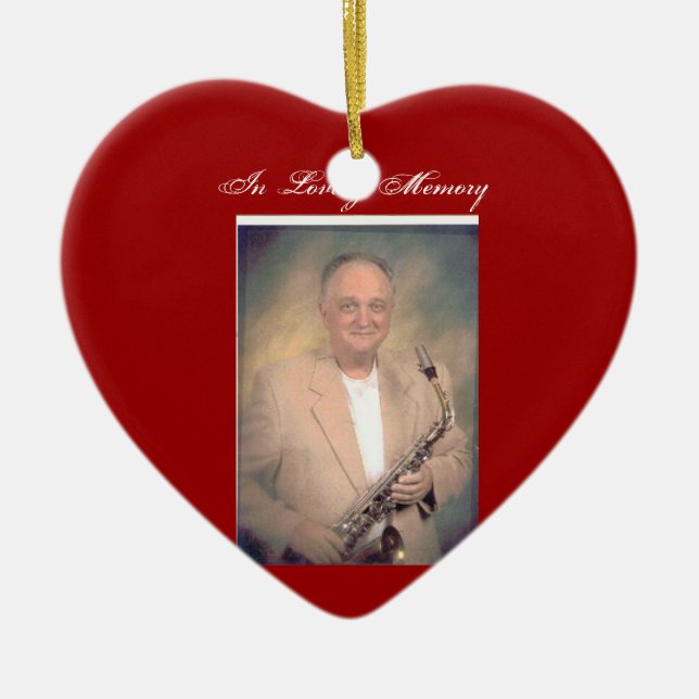 bill, In Loving Memory Ceramic Tree Decoration (Front)
