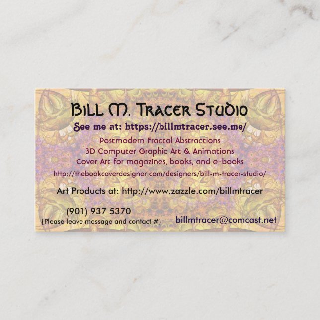 Bill M Tracer Studio Business Cards Final 3 (Front)