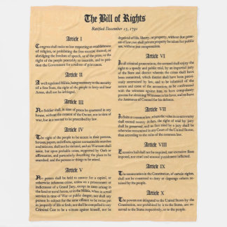 BILL of RIGHTS Fleece Blankets