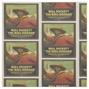 Bill Pickett Black Cowboy Vintage Poster Fabric