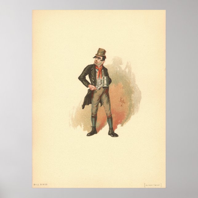 Bill Sikes by Kyd, Charles Dickens Oliver Twist Poster (Front)