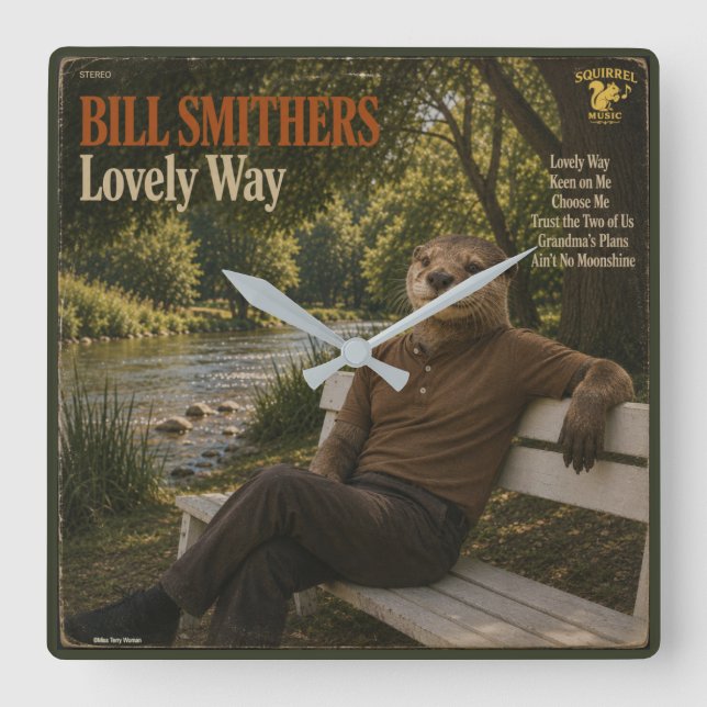 Bill Smithers: a Parody Square Wall Clock (Front)