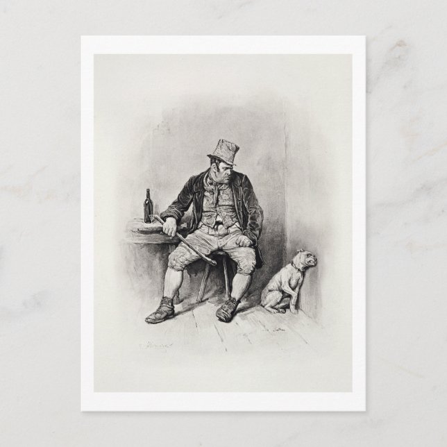 Bill Sykes and his dog, from 'Charles Dickens: A G Postcard (Front)