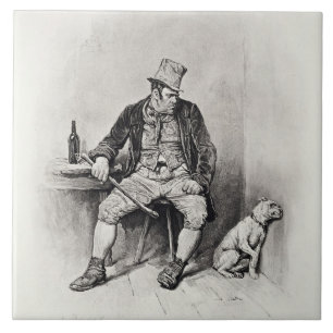 Bill Sykes and his dog, from 'Charles Dickens: A G Tile