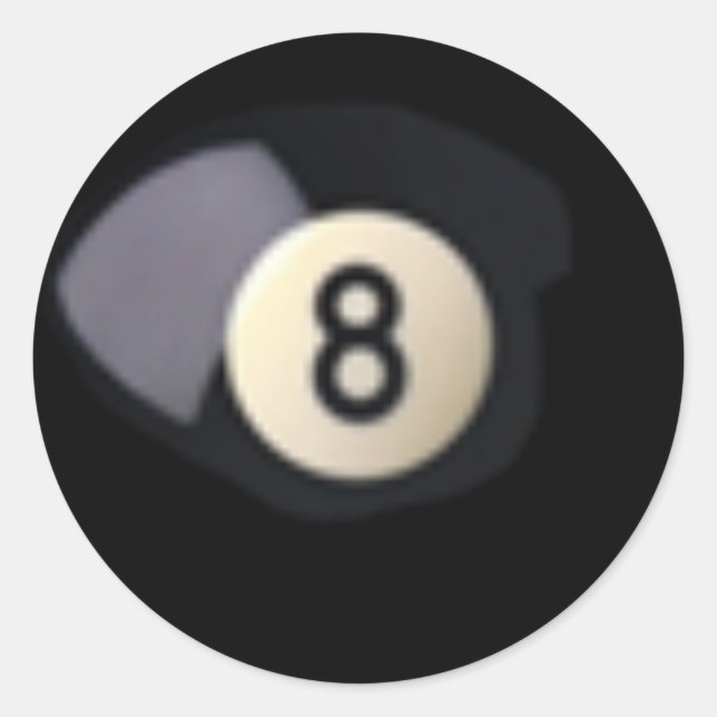 Billard Ball 8 Classic Round Sticker (Front)