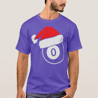 Billard Ball Santa Christmas Hat T-Shirt