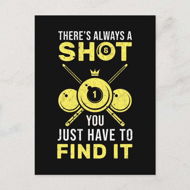 Billard King Funny 8 Ball Quote Postcard (Front)