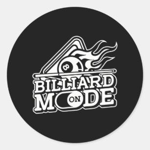 Billard Mode On Pool Cue Table Player 8-Ball Cue Classic Round Sticker