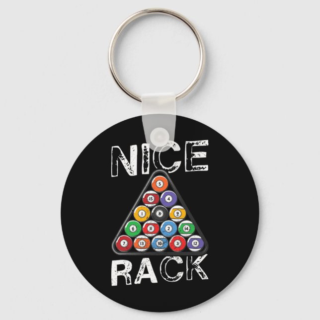 Billard Nice Rack Pool Billiards Humour  Key Ring (Front)