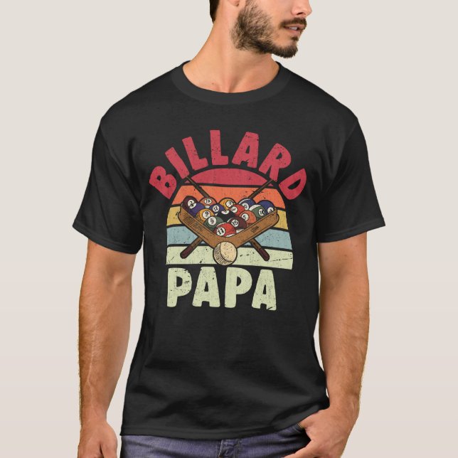 Billard Papa 8 Ball Player Dad T-Shirt (Front)